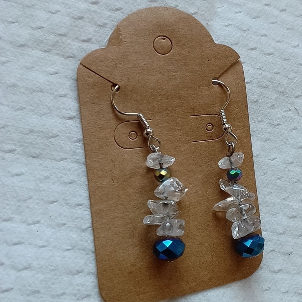 Elegant Blue and Clear Crystal Earrings